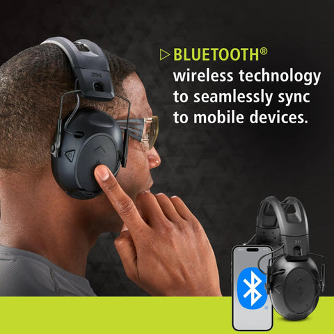 Bluetooth Hearing Protection Ear Muffs With 25 dB NRR Electronic Hearing Protection Headphones For Shooting And Hunting All Day Comfort Mowing Construction Concerts And More