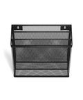 Wire Mesh File Organizer Three Compartment Matte Black Vertical Desk Sorter For Papers Folders And Mail