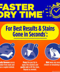 Instructions showing how to use Stain Remover Pen For Clothes On The Go with three steps: remove, apply, blot.