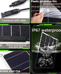 Connectors, protective film, waterproof junction box, steel ring of 1000W Flexible Solar Panel Kit With Two 500W Panels 40A Controller