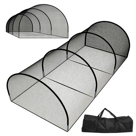 30-Foot Portable Baseball And Softball Batting Cage For Backyard Practice, Collapsible Netting With Reinforced Fiberglass Poles