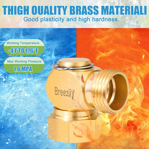 Top Notch Garden Hose Swivel Elbow Connector 90 Degree Brass Pipe Fittings Replacement Part With Washers Screen And Teflon Tape No Kink Leak Free Watering 1 Piece brass elbow with 3/4 in GHT threads