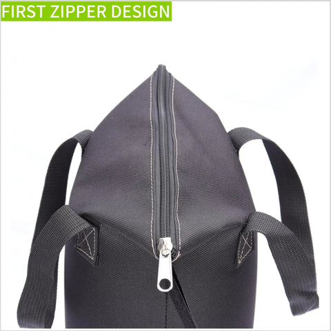 Close-up of 140 LBS Zipper Top Sand Bags for Canopy Legs showing zipper closure detail
