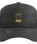 Cool Black Machinist Hat With Adjustable Vise Gauge Square Set Design Perfect For CNC Guys, Tool Lovers And Trucker Fans Who Want A Stylish One Size Fits All Mesh Back Cap To Rock At Work Or Chill featuring a graphic patch.