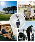 6800 BTU Propane Golf Cart Heater With Igniter, 2 In 1 Cup Holder And Cylinder Base, Portable Outdoor Heater in use on golf carts