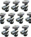 10 Pack Half Inch Nominal Compression Angle Stop Valve Chrome Brass Quarter Turn Water Shut Off For Sinks Bathrooms Kitchens And Laundry Plumbing Lead Free Durable No Fuss Easy Install