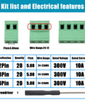 60 Pcs 5.08mm Pitch Pluggable PCB Mount Screw Terminal Block Connectors Kit With Quick Release No Fuss 2P 3P 4P Terminals, table view