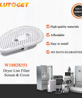 Upgraded Dryer Lint Filter Screen And Cover For Kenmore Whirlpool Stackable Washer And Dryer Lint Trap Replacement W10828351
