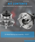 Rear Wheel Bearing Hub Assembly 512217 Compatible With Pontiac Vibe Scion Tc Toyota Celica Corolla Matrix Prius, 2X hubs displayed