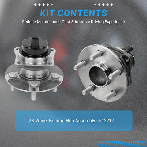 Rear Wheel Bearing Hub Assembly 512217 Compatible With Pontiac Vibe Scion Tc Toyota Celica Corolla Matrix Prius, 2X hubs displayed