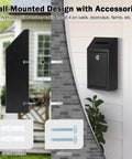 Wall-mounted Lockable Cash Drop Box With Slot For Farm Stand Sales Office Or Home, shown on white wall with screws and wall anchors.