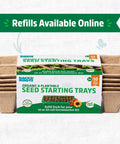 10-Cell Greenhouse Germination Kit for Home Gardens With Biodegradable Pots and Vented Lid in packaging