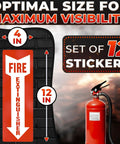 12 Pack High Visibility Fire Extinguisher Signs For Business 4 By 11.8 Inch Waterproof Vinyl Stickers With Fade Resistant Indoor Outdoor No Fuss Safety Decals For Office Warehouse And Home.