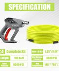 Heavy Duty Sewer Jetter Kit For Pressure Washer With 100 Foot Hose Rotating Sewer Jetting Nozzle And Button Nose Nozzle Orifice