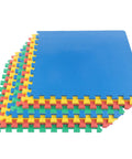 Interlocking EVA Foam Floor Tiles 8 Pack, 32 Sq Ft Kid Friendly Playroom And Home Gym Padding, Multicolor Exercise Mat Tiles