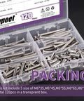 120Pcs M6x35mm 45mm 55mm 65mm 75mm Nickel Plated Silver Hex Drive Socket Cap Bolts And Barrel Nuts Kit in plastic box
