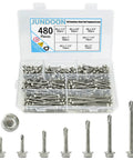 410 Stainless Steel Self Tapping Screws Kit 420 Pieces Sizes 8 And 10 Truss Head Fasteners in box and displayed