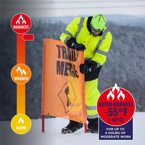 High Visibility Reflective Winter Safety Jacket Insulated Parka ANSI Compliant Lime GloWear 8384 work-ready outdoors -55F