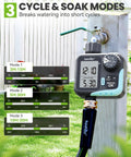 Sprinkler Timer With Cycle And Soak For Garden Hose No Guesswork Automatic And Manual Watering System on outdoor spigot