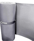 Bulletproof EV Charging Station Safety Mat And Heavy Duty Electrical Insulation Runner Keeping Power Cables Snag Free Through Daily Commutes And Road Trips 36 By 192 rolled and partially unrolled gray vinyl mat
