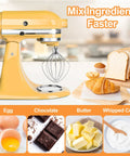 Wire Whip For Tilt Head Stand Mixer Accessory Replacement Egg Cream Stirrer on yellow mixer with ingredients nearby