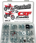 CRF Essentials Track And Trail Bolt Kit For Honda CRF150R CRF250R CRF450R fasteners in organized case with motocross bikes on label