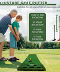 Man and child using Indoor Outdoor Putt Putt Golf Game Set With Two Adjustable Two Way Putters From 21 To 37 Inches on grass