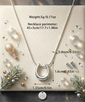Lucky Horseshoe Necklace For Women With U Shape Pendant In Silver Tone Stainless Steel Hypoallergenic Adjustable Chain