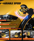 Cordless Car Buffer Polisher Kit With 2x 2000mAh 21V Batteries, 18 Attachments, 6 Speed Orbital Design in use on car