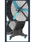 Heavy Duty Industrial Shop Fan With Tough Roll Cart Base And Flexible Tilt Head Kicks Up Serious Airflow To Blast Cooling Breezes Through Busy Workspaces Right Now with 48 inch blades and sturdy cart base.
