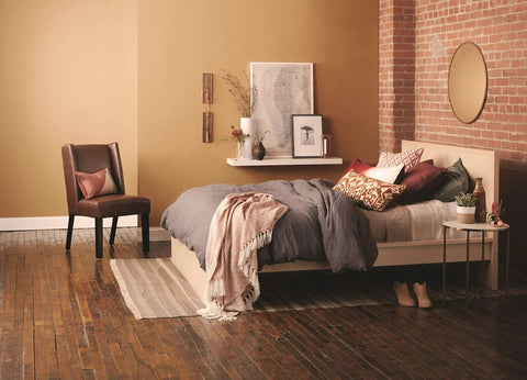 Cozy bedroom with soft lighting from Relax LED 3-Way Bulb 5, 11, 16W Soft White A21 Standard Light Bulb For Home Use Energy Saving