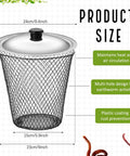 4 Pack Inground Worm Composters With Lids For Outdoor Use 9.1 By 9.1 By 5.9 Inches Turn Kitchen Scraps Into Rich Soil For Raised Garden Beds Eco Friendly Waste Recycling Easy Setup Durable Bin System with metal mesh design and lid.
