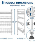 4 Tier Adjustable Wire Shelving Rack Built Tough As Nails For Ridiculously Sturdy Versatile Indoor Storage And Game Changing Heavy Duty Load Bearing Power dimensions showing 35.51" height and 23.62" width.