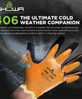 Full Double Coated Natural Rubber Latex Winter Work Gloves With Nylon Blend Liner Insulated For Cold Weather Acrylic Warm Liner Rough Grip XL Size 12 Pair All Purpose Workhorse shown with waterproof insulation and grip design