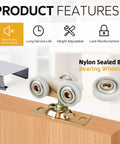 Pocket Door Roller Replacement Kit With Nylon Encapsulated Ball Bearing Wheels For 1125 And Upgrades 1500 Hardware Kit
