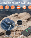 Lit 12000mAh Camping Lights 2 Pack with 42W Rechargeable Tent Lanterns USB port on rocky surface