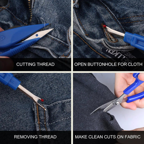 Seam Ripper And Thread Remover Kit For Quilting Leather Denim And Cross Stitch, Ergonomic Stitch Cutter Tools with patch remover.