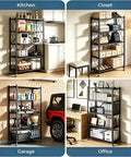 Heavy Duty Four Tier White Collapsible Metal Wire Shelving Rack That Folds Flat, used in kitchen, closet, garage, and office.