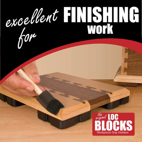 Heavy Duty Woodworking Project Blocks For Hands Free Routing Sanding Drilling Slick Grip Stabilization Pucks used for finishing work.