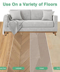Heavy Duty Self Stick Furniture Sliders 24 Pack Black Eva Foam Felt Pads shown on hardwood, carpet, and tile flooring.