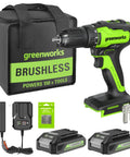 Beast 24V Brushless Cordless Drill Kit With Two 2Ah Batteries And 2A Charger, LED Light, Half Inch Keyless Chuck, 18 Plus 1 Clutch