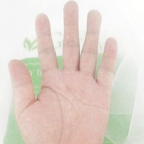 Hand showing transparency of 8Ft X 10Ft Garden Netting For Plant Protection And Insect Barrier, Durable UV Resistant PE Mesh