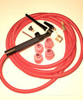 Air Cooled TIG Torch Kit With Flex Head And Gas Valve, 150 Amp, 12.5 Ft Super Flex Power Cable, Jumbo 3.2 1/8 Gas Lens