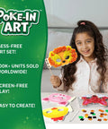 Young girl using Poke In Art Animal Masks Craft Kit With 800 Plus Fabric Squares And 6 Foam Masks Mess Free Sewing Activity For Kids Ages 4 5 6 7 8 9 A Fun Creative Gift For Girls And Boys Who Love Hands On Arts And Imaginative Play And Kid Friendly Fun.