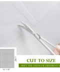 Scissors trimming Outdoor Mosquito Net for Porch, Patio, Gazebo 2 Panels Waterproof Sheer Tulle Curtains, showing adjustable length.