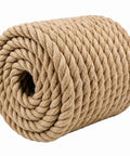 Natural Three Quarter Inch Jute Rope One Hundred Feet Thick Manila Hemp For Crafts Nautical Decor Railings Hammocks And Home DIY Projects Durable All Weather Low Oily Taste No Burrs coiled view