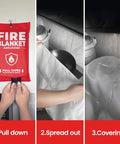Two Pack Forty By Forty Fire Blanket For Kitchen Grill Car And Camping Fiberglass Heavy Duty Heat Resistant CE Certified