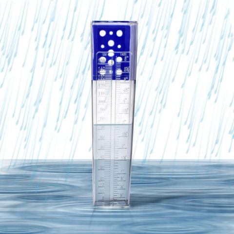 Rugged Outdoor Rain Gauge With 6 Inch Capacity For Yard Or Fence Post Mount Built Tough Weatherproof Construction Easy Install Dual Scale Inches And Millimeters For Quick Accurate Rain Readings, clear dual-scale plastic rain gauge with water level