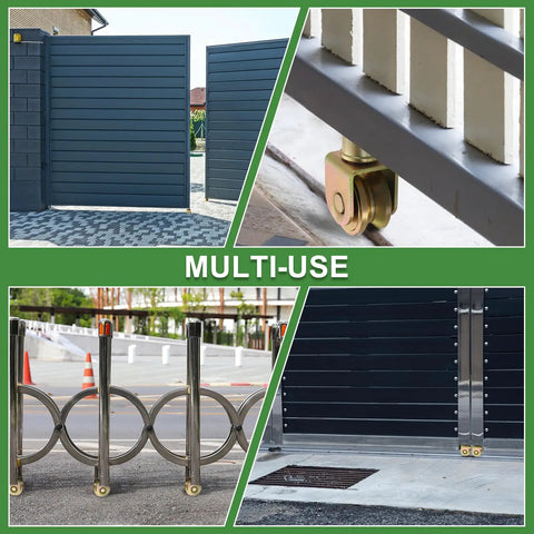 Built Tough 1.9 Inch Sliding Gate Wheels 4 Pack Smooth Operator on outdoor gate and fence track systems.