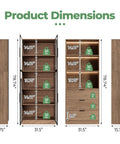Product dimensions for Walnut Display Cabinet With Glass Doors And Three Drawers App Controlled LED Lights Tall Bookcase Storage